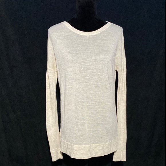 Lululemon S Tunic Sweater Loose Knit See Through Back Slouchy Oatmeal Beige - Picture 1 of 8